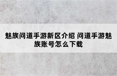 魅族问道手游新区介绍 问道手游魅族账号怎么下载